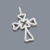 14K White Gold Unique Diamond Cross Pendant 0.34ct
