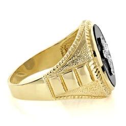 14K Yellow Gold Black Onyx Men's Ring Cross Detail 10 14K Yellow Gold Black Onyx Men's Ring Cross Detail -Its Hot Jewelry Shop 14k white gold black onyx mens ring cross detail p 6347 backye