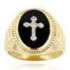 14K Yellow Gold Black Onyx Men's Ring Cross Detail -Its Hot Jewelry Shop 14k white gold black onyx mens ring cross detail p 6347 ye