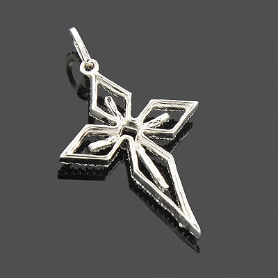 14K White Gold Cross Pendant 0.32ct 4 14K White Gold Cross Pendant 0.32ct - Image 2