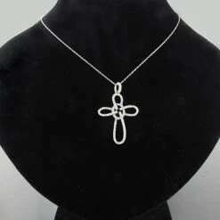 14K White Gold Cross Pendant 0.34ct -Its Hot Jewelry Shop 14k white gold cross pendant 034ct p 41776bod