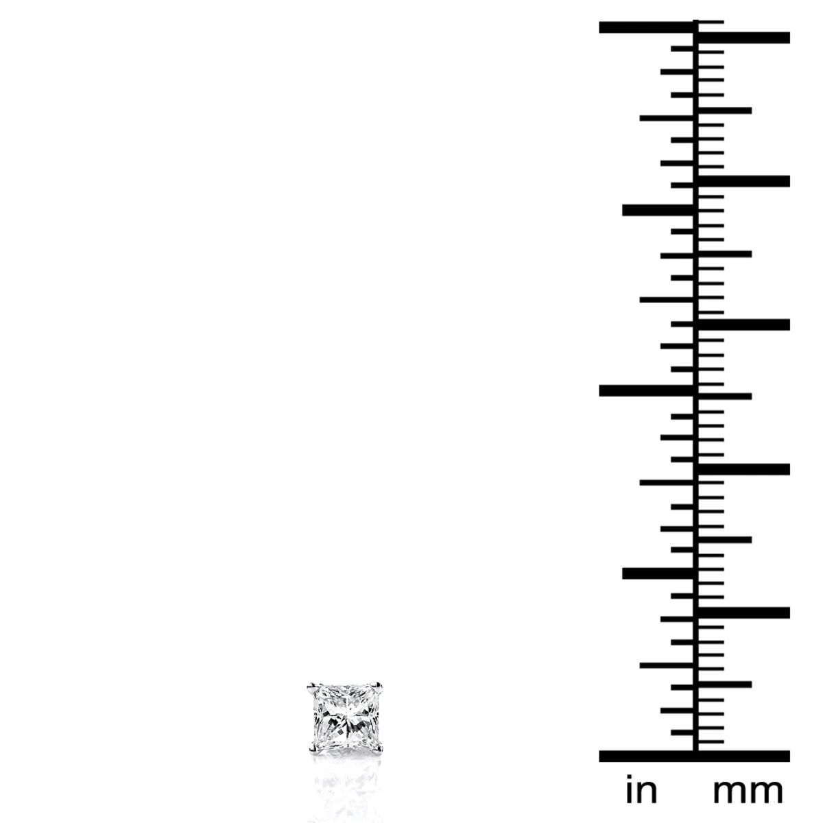 14K White Gold Princess-Cut Diamond Stud Earrings 1.5ct 7 14K White Gold Princess-Cut Diamond Stud Earrings 1.5ct - Image 5