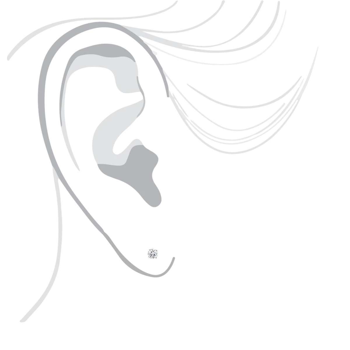 14K White Gold Round Diamond Stud Earrings 0.25ct 7 14K White Gold Round Diamond Stud Earrings 0.25ct - Image 5