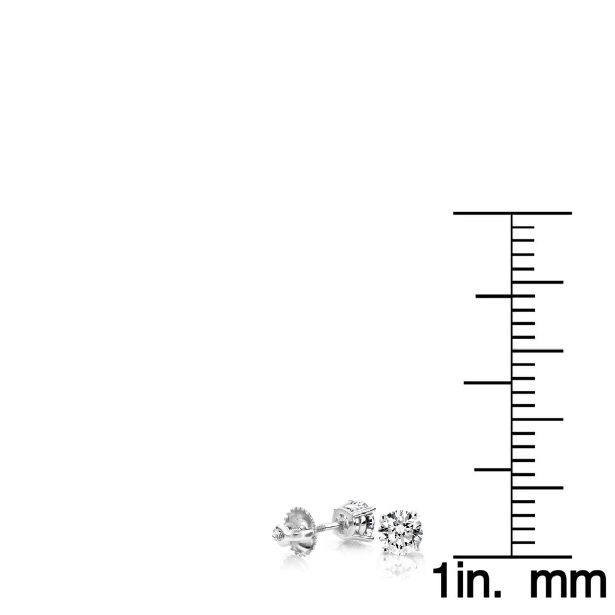 14K White Gold Round Diamond Stud Earrings 0.25ct 8 14K White Gold Round Diamond Stud Earrings 0.25ct - Image 6