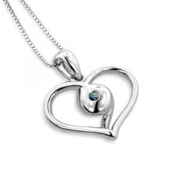 14K White Gold Single Blue Diamond Heart Necklace For Women Pendant 10 14K White Gold Single Blue Diamond Heart Necklace For Women Pendant -Its Hot Jewelry Shop 14k white gold single blue diamond heart necklace for women pendant 2