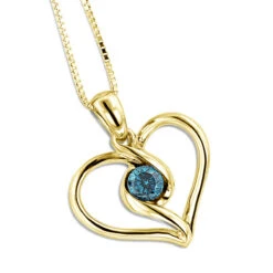 14K White Gold Single Blue Diamond Heart Necklace For Women Pendant 11 14K White Gold Single Blue Diamond Heart Necklace For Women Pendant -Its Hot Jewelry Shop 14k white gold single blue diamond heart necklace for women pendant ye