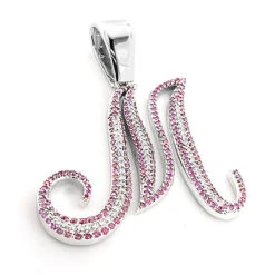 Large 14K White Gold White Pink Diamond Initial M Letter Pendant Necklace 3.4ct 9 Large 14K White Gold White Pink Diamond Initial M Letter Pendant Necklace 3.4ct -Its Hot Jewelry Shop 14k white pink diamond initial m pendant necklace 340 p 6119 3