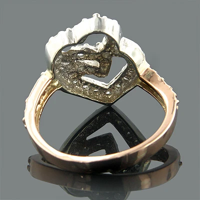 14K Rose Gold Diamond Heart Ring 0.55ct 4 14K Rose Gold Diamond Heart Ring 0.55ct - Image 2