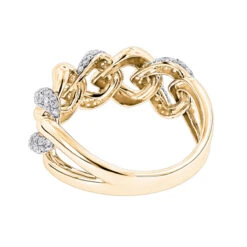 14K Yellow Gold Diamond Miami Cuban Link Ring Men's By Luxurman 11 14K Yellow Gold Diamond Miami Cuban Link Ring Men's By Luxurman -Its Hot Jewelry Shop 14k white rose yellow gold diamond miami cuban link ring mens by luxurman backye