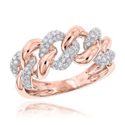 14K Yellow Gold Diamond Miami Cuban Link Ring Men's By Luxurman 10 14K Yellow Gold Diamond Miami Cuban Link Ring Men's By Luxurman -Its Hot Jewelry Shop 14k white rose yellow gold diamond miami cuban link ring mens by luxurman ro