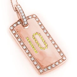 14K White Gold White Yellow Diamond Number 10 Dog Tag Pendant 1.60 8 14K White Gold White Yellow Diamond Number 10 Dog Tag Pendant 1.60 -Its Hot Jewelry Shop 14k white yellow diamond number 10 dog tag pendant 160 p 6372 ro