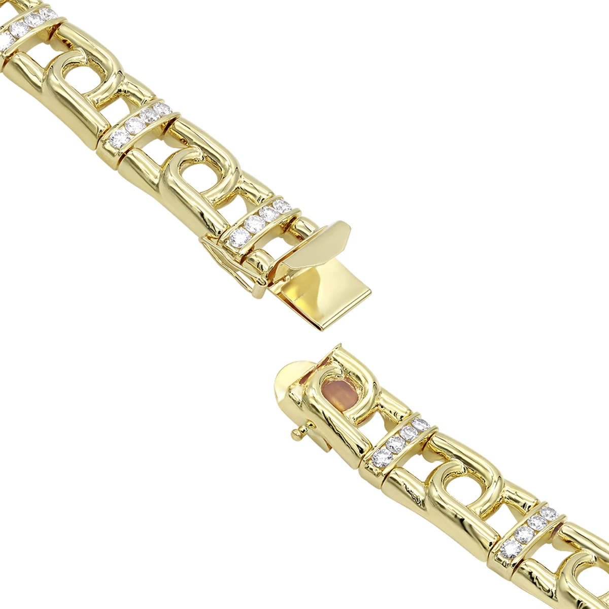 14K White/Yellow Gold Men's Diamond Two-Tone Bracelet 4ct 7 14K White/Yellow Gold Men's Diamond Two-Tone Bracelet 4ct - Image 5