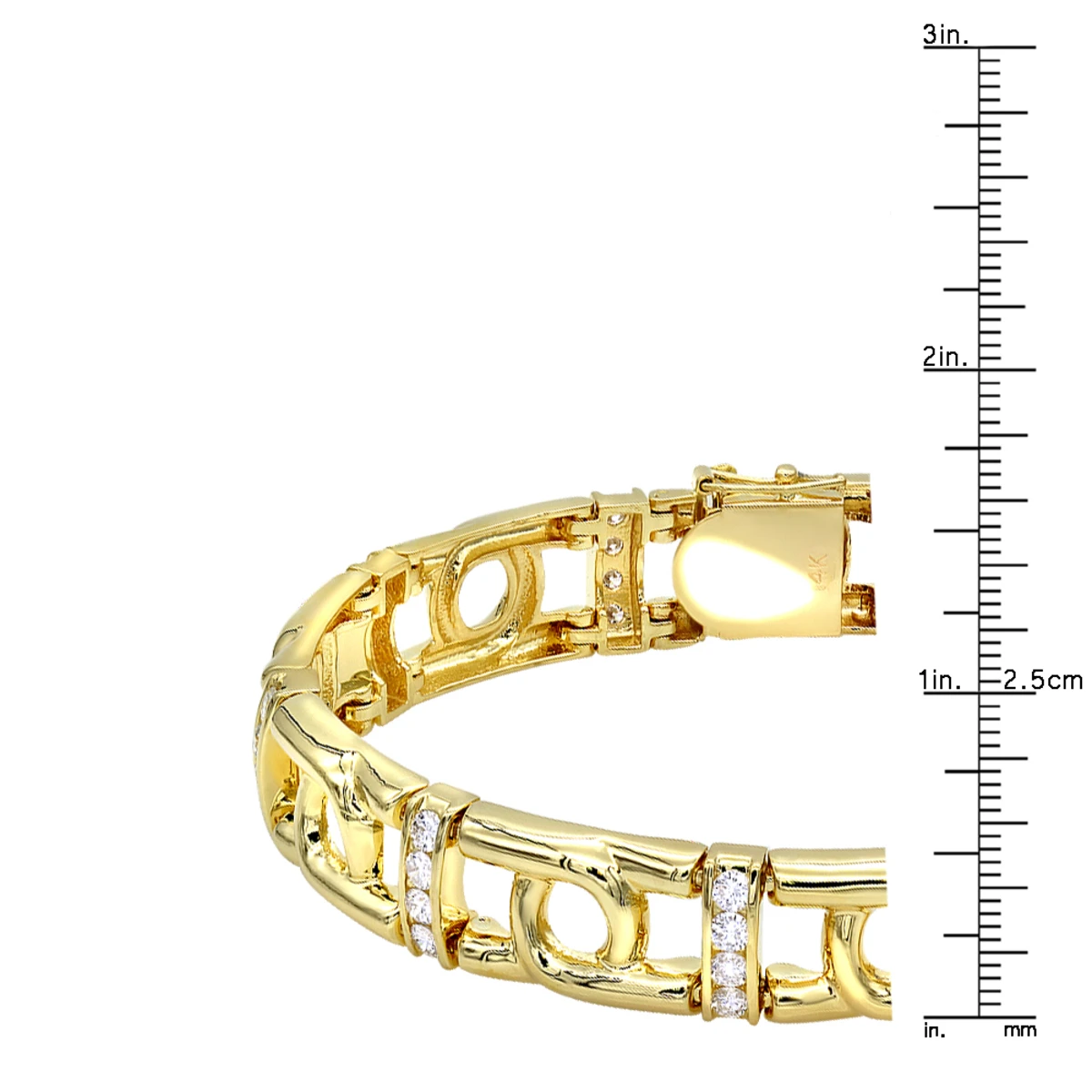 14K White/Yellow Gold Men's Diamond Two-Tone Bracelet 4ct 10 14K White/Yellow Gold Men's Diamond Two-Tone Bracelet 4ct - Image 8
