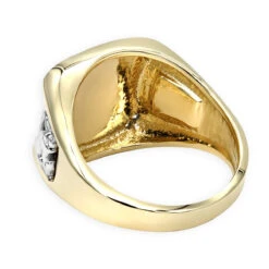 14K Yellow Gold Diamond Men's Eagle Ring 0.10 -Its Hot Jewelry Shop 14k white yellow rose gold diamond mens eagle ring 010 p 6238 backye