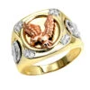 14K Yellow Gold Diamond Men's Eagle Ring 0.10 -Its Hot Jewelry Shop 14k white yellow rose gold diamond mens eagle ring 010 p 6238 ye