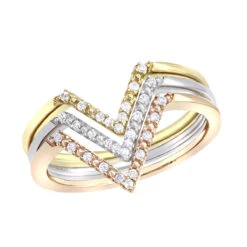 Stackable Diamond Ring Set For Women 14K Gold Bands