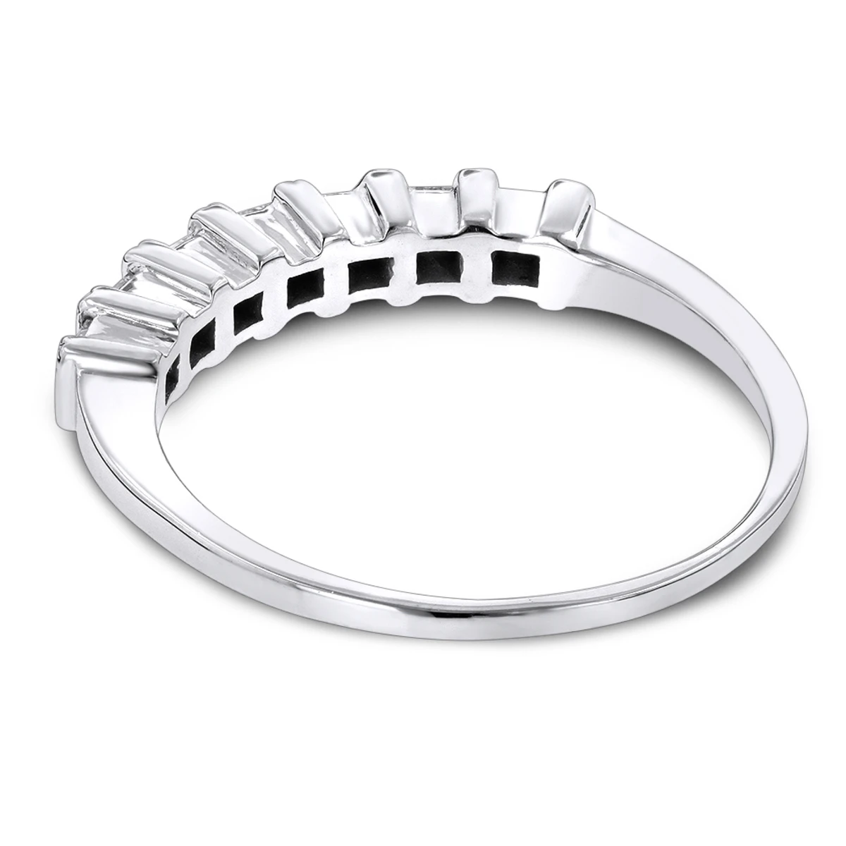 Thin 14K White Gold Women's Diamond Wedding Band Princess Cut 0.60ct 6 Thin 14K White Gold Women's Diamond Wedding Band Princess Cut 0.60ct - Image 4