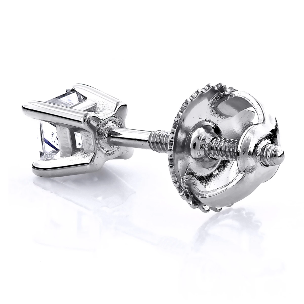 14K Yellow Gold Princess Diamond Stud Earrings 0.25ct 6 14K Yellow Gold Princess Diamond Stud Earrings 0.25ct - Image 4