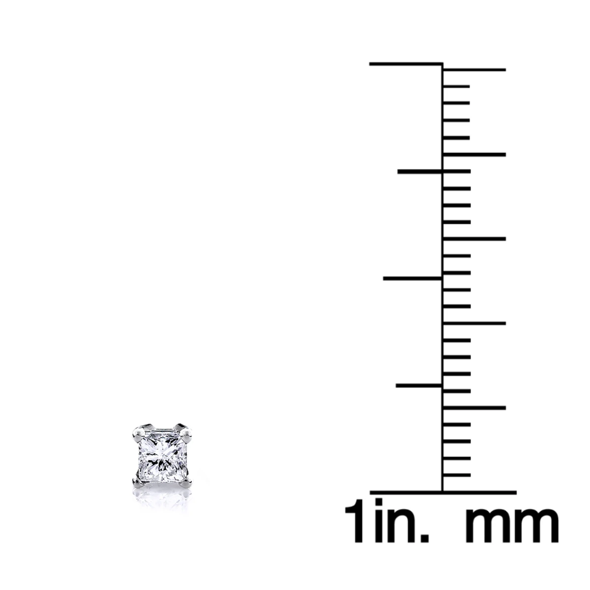 14K Yellow Gold Princess Diamond Stud Earrings 0.25ct 8 14K Yellow Gold Princess Diamond Stud Earrings 0.25ct - Image 6