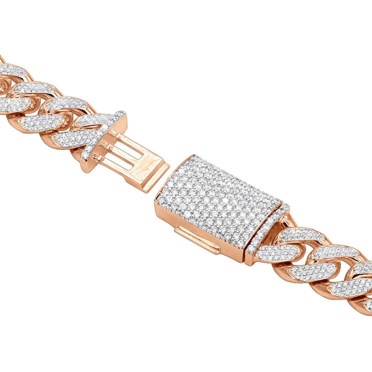 15 Carats Real Diamond Cuban Link Chain Choker Necklace 14K Yellow Gold 12mm Wide 8 15 Carats Real Diamond Cuban Link Chain Choker Necklace 14K Yellow Gold 12mm Wide - Image 6