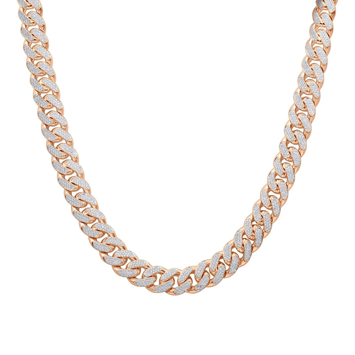 15 Carats Real Diamond Cuban Link Chain Choker Necklace 14K Yellow Gold 12mm Wide 5 15 Carats Real Diamond Cuban Link Chain Choker Necklace 14K Yellow Gold 12mm Wide - Image 3
