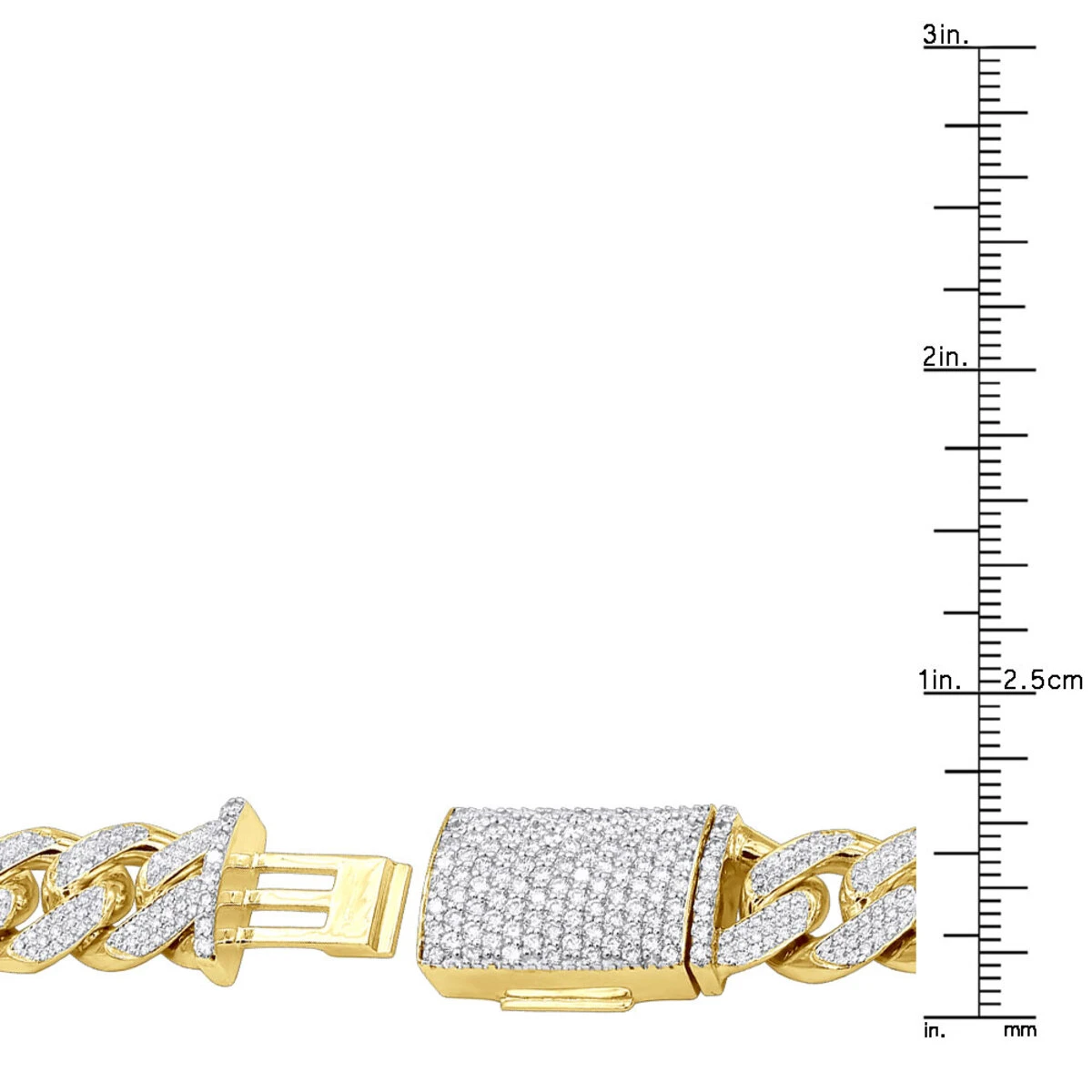 15 Carats Real Diamond Cuban Link Chain Choker Necklace 14K Yellow Gold 12mm Wide 10 15 Carats Real Diamond Cuban Link Chain Choker Necklace 14K Yellow Gold 12mm Wide - Image 8