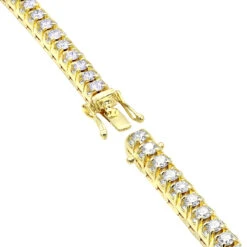 11 Carat Diamond Tennis Bracelet For Men & Women 14K Yellow Gold By Luxurman -Its Hot Jewelry Shop 155 carat diamond tennis bracelet for men women 14k gold by luxurman backye