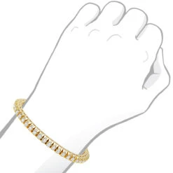 11 Carat Diamond Tennis Bracelet For Men & Women 14K Yellow Gold By Luxurman -Its Hot Jewelry Shop 155 carat diamond tennis bracelet for men women 14k gold by luxurman bodye