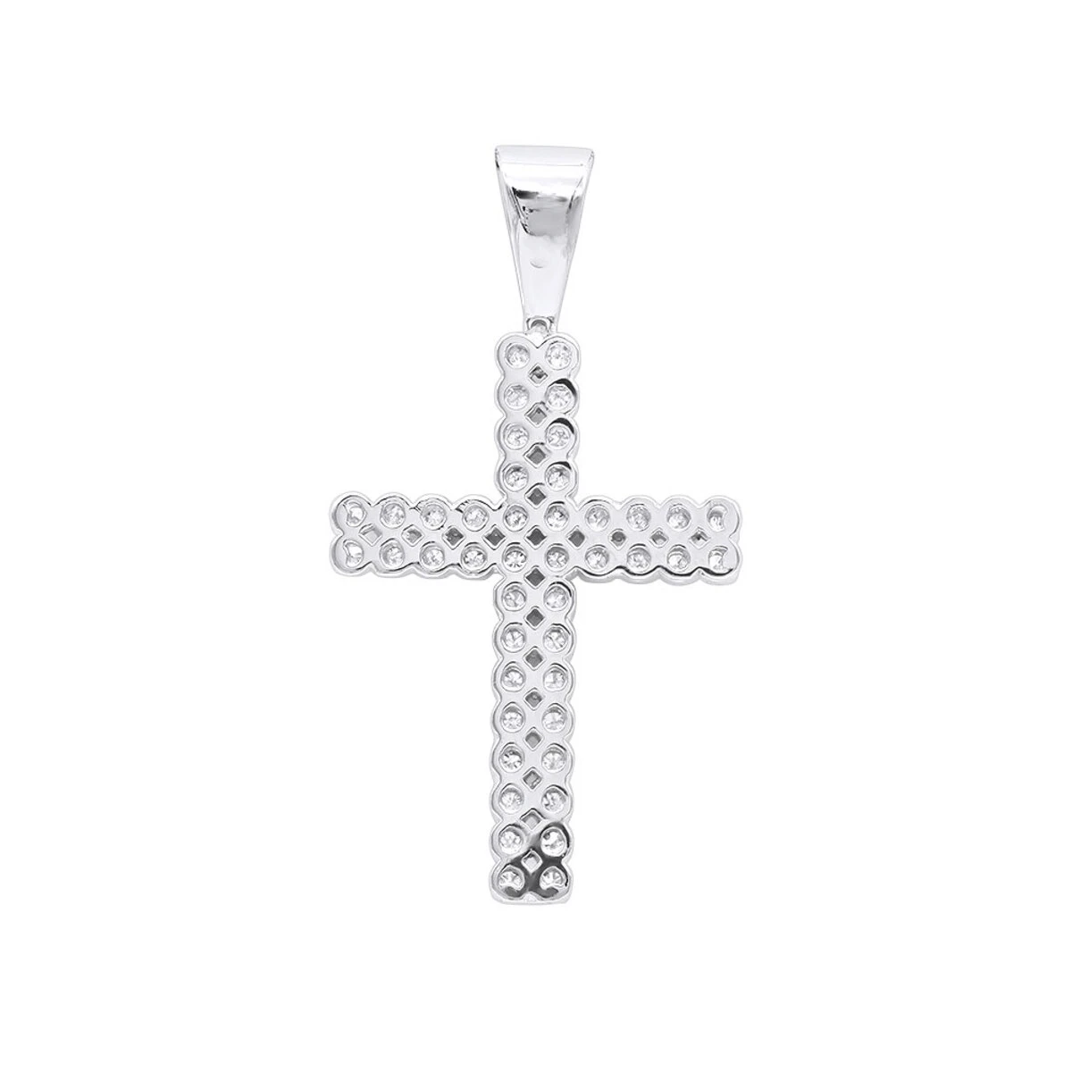 1.5ct Diamond Cross Pendant 10K White Gold For Men And Women 6 1.5ct Diamond Cross Pendant 10K White Gold For Men And Women - Image 4