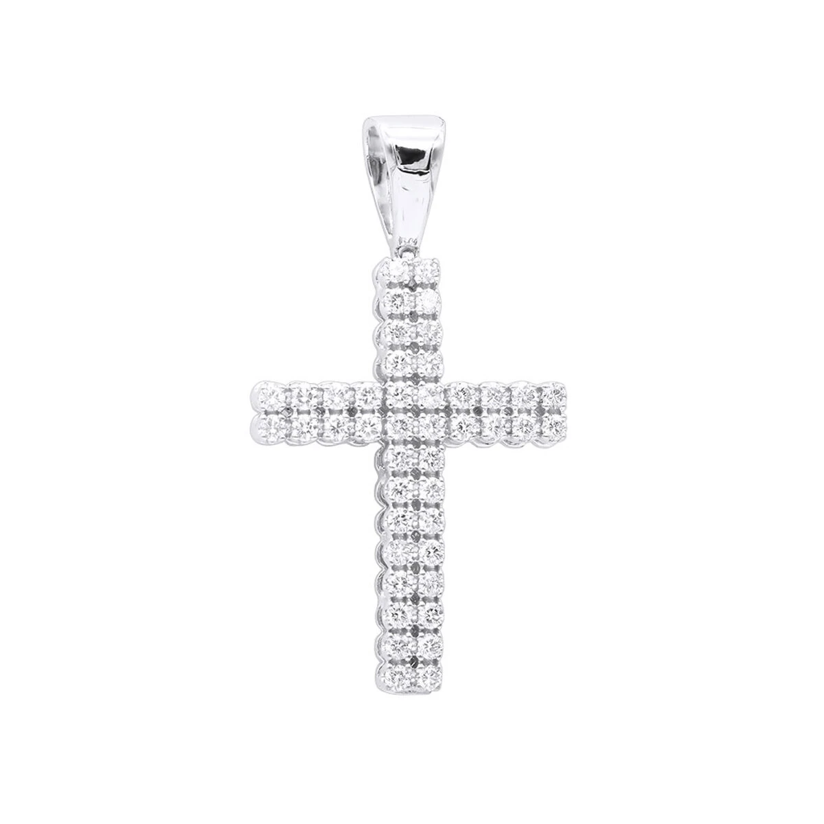 1.5ct Diamond Cross Pendant 10K White Gold For Men And Women 3 1.5ct Diamond Cross Pendant 10K White Gold For Men And Women