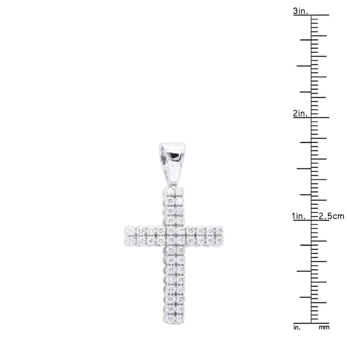 1.5ct Diamond Cross Pendant 10K White Gold For Men And Women 10 1.5ct Diamond Cross Pendant 10K White Gold For Men And Women - Image 8