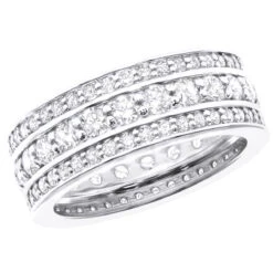 18K White Gold Contemporary Style Diamond Eternity Ring 3.12ct