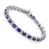 18K White Gold Blue Sapphire Diamond Tennis Bracelet For Women 3.76ct -Its Hot Jewelry Shop 18k gold blue sapphire diamond tennis bracelet for women 376ct 1