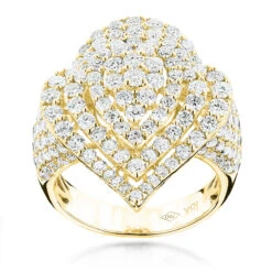 18K White Gold Designer Diamond Drop Ring For Women 3.75ct 9 18K White Gold Designer Diamond Drop Ring For Women 3.75ct -Its Hot Jewelry Shop 18k gold designer diamond drop ring 375ct ye