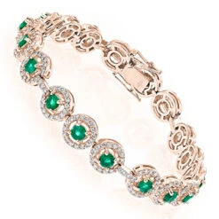 Women's 18K White Gold Diamond And Emerald Bracelet 2.52dtw 3.56stw -Its Hot Jewelry Shop 18k gold diamond and emerald bracelet 252dtw 356stw p 5918 ro