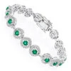 Women's 18K White Gold Diamond And Emerald Bracelet 2.52dtw 3.56stw -Its Hot Jewelry Shop 18k gold diamond and emerald bracelet 252dtw 356stw p 5918 wh