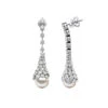 18K White Gold Diamond And Pearl Drop Earrings For Women 4.5 Carats F VS Diamonds 2 18K White Gold Diamond And Pearl Drop Earrings For Women 4.5 Carats F VS Diamonds -Its Hot Jewelry Shop 18k gold diamond and pearl drop earrings for women 45 carats f vs diamonds 100583 white