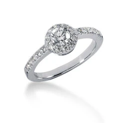 18K White Gold Diamond Engagement Ring 1.01ct