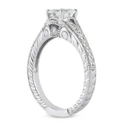 18K White Gold Diamond Engagement Ring 1.01ct 2.8mm Wide Designer Band -Its Hot Jewelry Shop 18k gold diamond engagement ring 101ct p 30135 back white 20220426