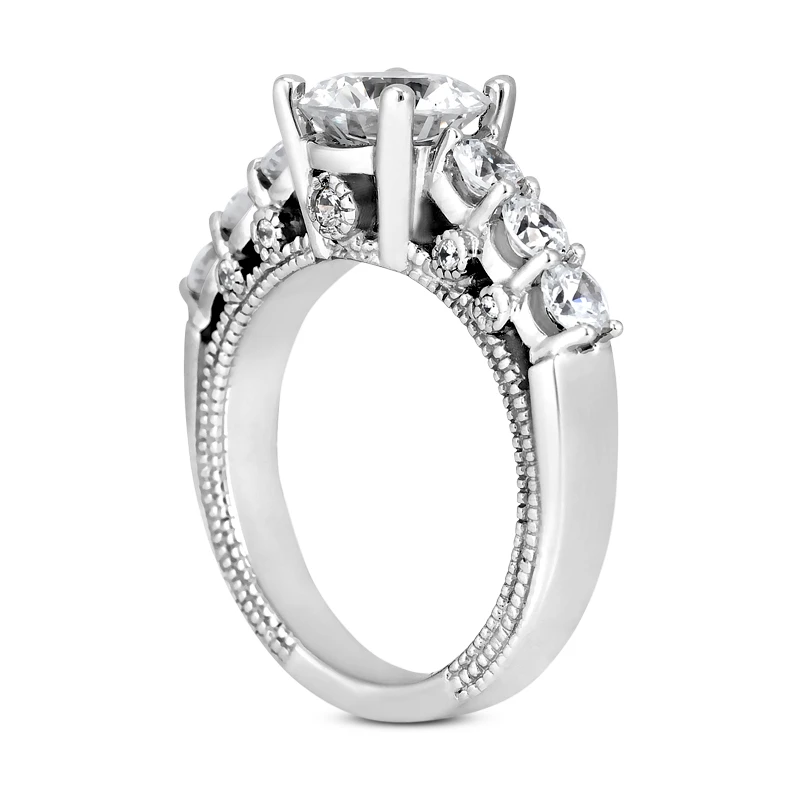 18K White Gold Diamond Engagement Ring 1.32ct 3.8mm 6 18K White Gold Diamond Engagement Ring 1.32ct 3.8mm - Image 4