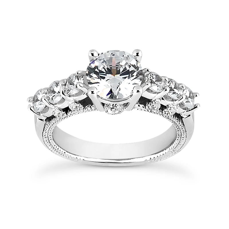 18K White Gold Diamond Engagement Ring 1.32ct 3.8mm 3 18K White Gold Diamond Engagement Ring 1.32ct 3.8mm