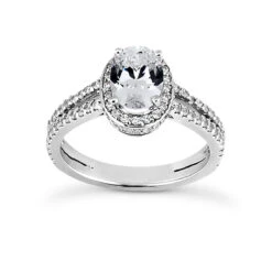 18K White Gold Diamond Engagement Ring 1.39ct 4.0mm