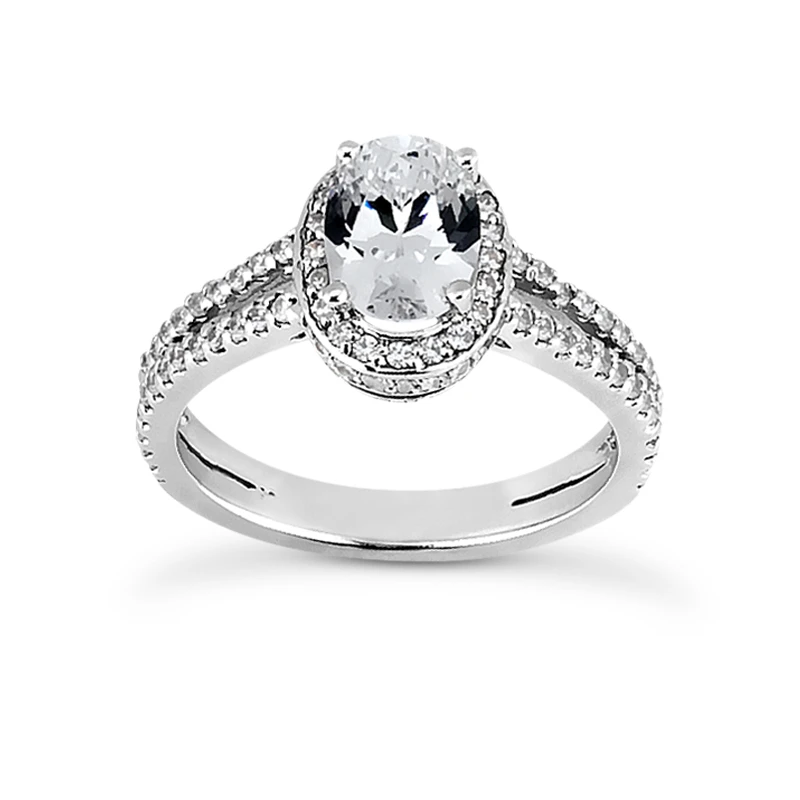 18K White Gold Diamond Engagement Ring 1.39ct 4.0mm 3 18K White Gold Diamond Engagement Ring 1.39ct 4.0mm