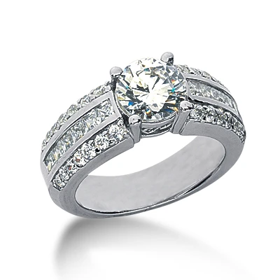 18K White Gold Diamond Engagement Ring 1.63ct 5.22mm 3 18K White Gold Diamond Engagement Ring 1.63ct 5.22mm
