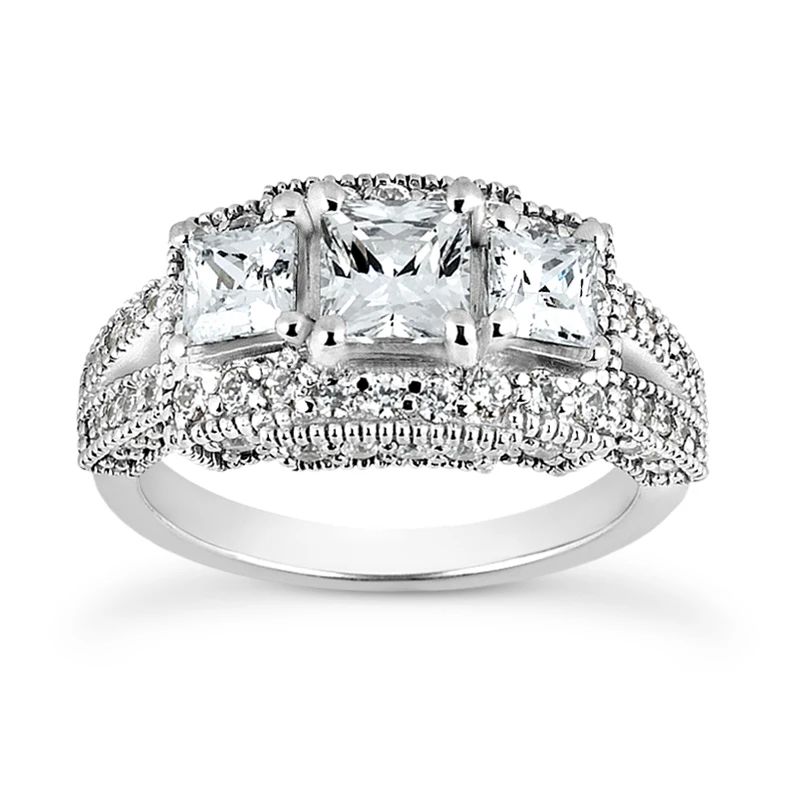 18K White Gold Diamond Engagement Ring 1.97ct 3 18K White Gold Diamond Engagement Ring 1.97ct