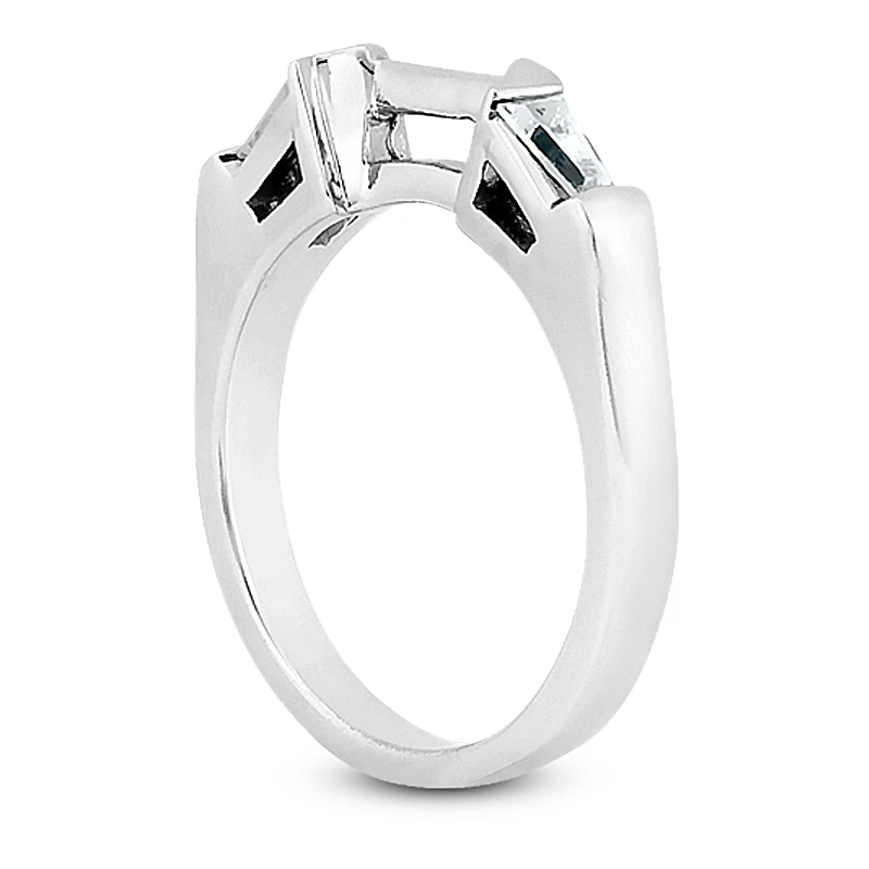 18K White Gold Emerald Diamond Engagement Ring And Band 0.99ct Bridal Set 17 18K White Gold Emerald Diamond Engagement Ring And Band 0.99ct Bridal Set - Image 15