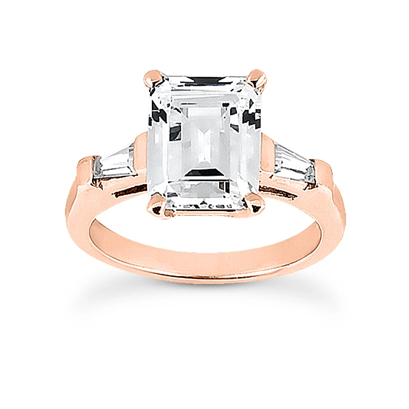 18K White Gold Emerald Diamond Engagement Ring And Band 0.99ct Bridal Set 8 18K White Gold Emerald Diamond Engagement Ring And Band 0.99ct Bridal Set - Image 6