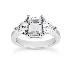 18K White Gold Diamond Engagement Ring Set 1.15ct With Emerald Cut Center Stone -Its Hot Jewelry Shop 18k gold diamond engagement ring set 115ct p 30187 back white 20220426