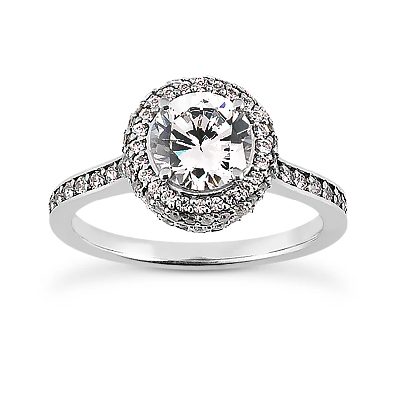 18K White Gold Diamond Engagement Ring Set 1.48ct Band: 2mm, Eng.: 2.1mm 6 18K White Gold Diamond Engagement Ring Set 1.48ct Band: 2mm, Eng.: 2.1mm - Image 4