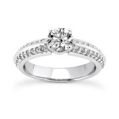 18K White Gold Diamond Engagement Ring Set 1.54ct -Its Hot Jewelry Shop 18k gold diamond engagement ring set 154ct p 34904 back white 20220420 20220426